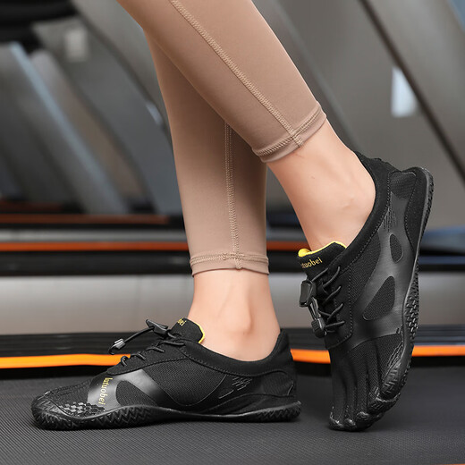 Japanese five-finger shoes for women and men indoor soft-soled Pilates comprehensive training barefoot non-slip fitness sports shoes split-toe shoes 888 rose red and black, too small, need to increase one size 39