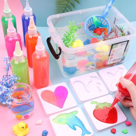 Wanre para niños Magic de agua Juego de elfo mágico Molde bebé Baby Boys Boys Diy Material hecho a mano Pack Toys Beginner: 3 Colors 60ml Solución + 3 Plantilla 2345678-10 Regalo de cumpleaños 9-11 para niños