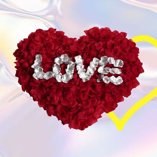 Simulated rose petals wedding hand scattering wedding room KTV bar confession proposal Valentine's Day decoration rose red about 6999 pieces