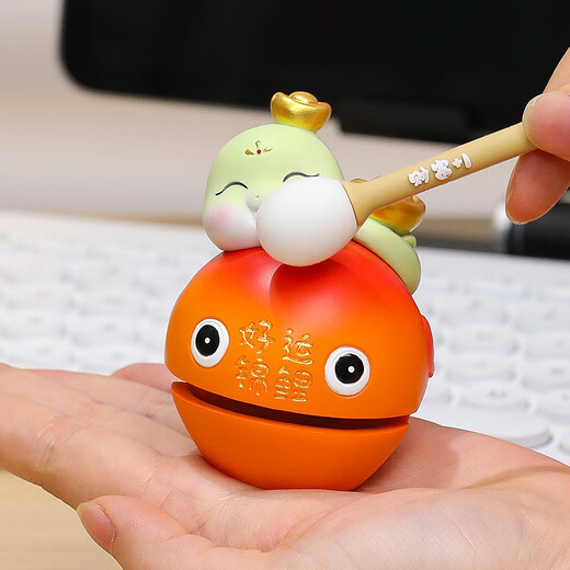 Clcey kreative kleine hölzerne Fisch-Cartoon-Arbeitsstation Ornament Office Dekompression und emotionale Stabilität Artefakt Hits Kinder Kinder Kinder Harz Version-Koi [Luxusmodell]