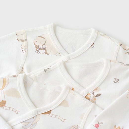 Tongtai (TONGTAI) baby wrap clothes spring and autumn pure cotton newborn clothes baby jumpsuit triangle romper gray 59cm