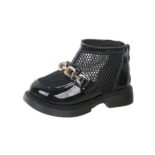 LiYunHouSe Girls Sandals 2025 Summer New Breathable Mesh Boots Little Girls Martin Boots Baby Boys Short Boots Children's Sandals Black Upgraded Version 23 Inner Length About 14.5cm