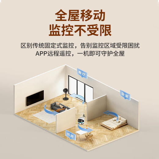 STJIATU可全屋360度移动无线宠物监控摄像头家用免插电手机远程监控器无死角带夜视 【WiFi版】不倒翁设计+手机远程 30天循环录像