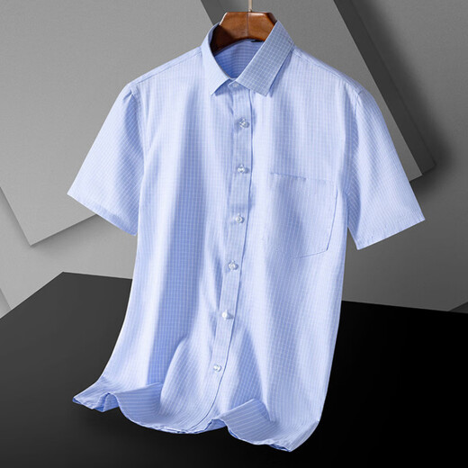 Neuer Sommerstil mit Baumwollstreifen kurzärmeliges Hemd für Männer, mittleren und jungen Unternehmen Casual, Atmungsaktiv und nicht amerikanischem Hemd DX6636 Dünner Modell 45