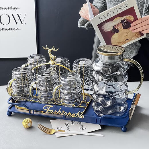 Yusenyi high-end tea set set light luxury home hospitality teapot teacup office hospitality Shuizi high-end tea set teacup 9-piece set 691 gift box