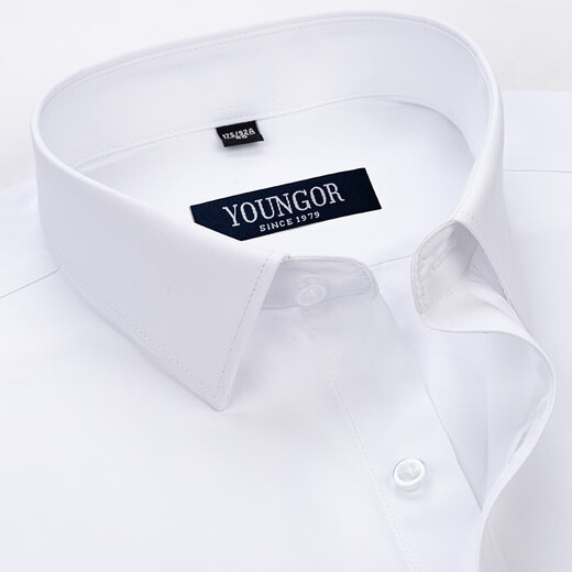 CEO Yageol Men's Short Sleeve Shirt Summer Pure Cotton Business Casual Professional Wear Anti-Wrinkle-Free-Iron Middle-aged Striped Shirt DX6630 40 Suggestions [130-145Jin[Jin equals 0.5 kg]]