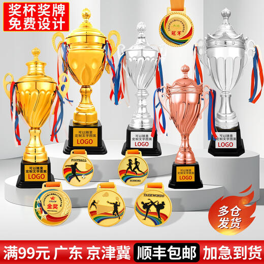 Qili Color Metal Trophy Customized Lacking Crystal Football Basketball Creative Games Medal Kindergärtner Schüler Wettbewerb 9905 Große Größe