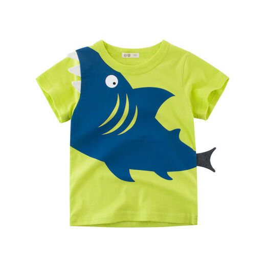 TTPMER Summer Boy Kurzarm T-Shirt Cotton Cartoon Dinosaurier Design Ins Style 9716 Militärblau 110
