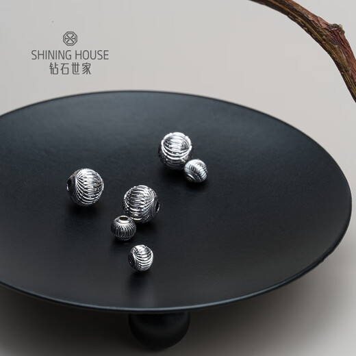 Diamond Family PT950 Platinum Cat's Eye Gold Beads Single Loose Beads DIY Braided Beads Bracelet Transfer Beads Accessories Gold Beads Gold Weight About 0.5g