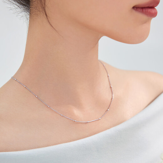 Lukfook Jewelry Platinum 950 Ball Chopard Chain Platinum Necklace Plain Chain Gift Price F63TBPN0010 2.90g (including labor cost 310 yuan)