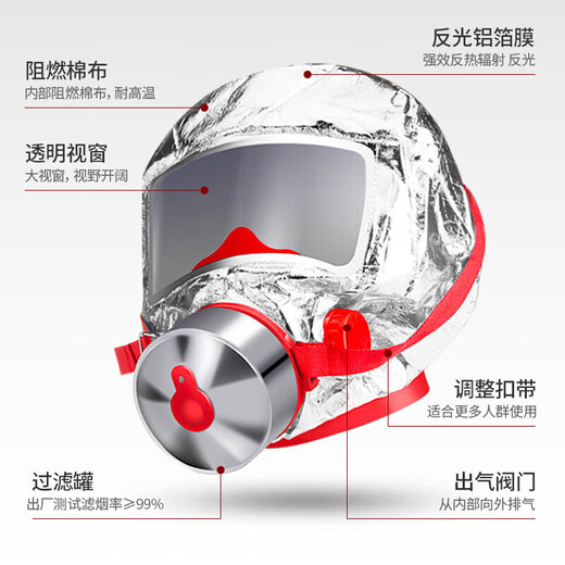 Huangchi gas mask fire mask fire protection smoke mask fire escape filter self-rescue respirator TZL30
