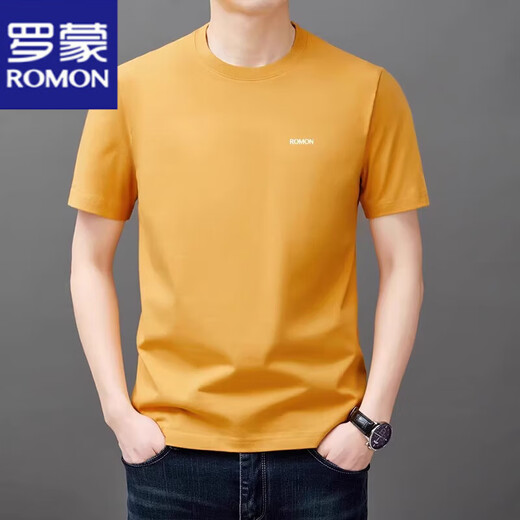 罗蒙（ROMON）短袖t恤男夏季新款中青年圆领宽松透气半袖上衣服休闲凉感体恤衫 YS9929蓝色【带标】 L 110【120-140斤】
