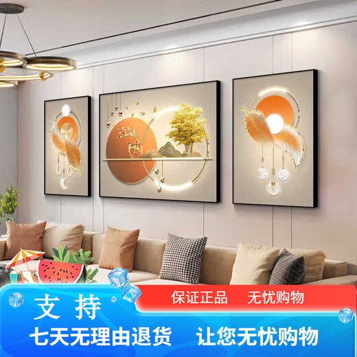 Pinturas sensoriales, pinturas de decoración de la sala de estar, sofá fondo de paredes de pared colgantes 2025 Nuevas pinturas de pared de alta gama de lujo de lujo, pared de alta gama Fulu JD15849 izquierda y derecha 70*90 Middle 120*90