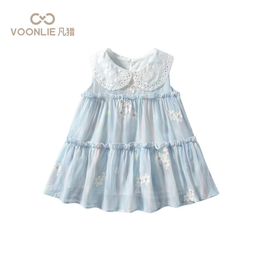 
Fanhuo girls dress summer 2025 new fashionable children's princess skirt little girl baby vest skirt summer blue 80 cm