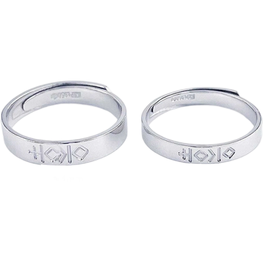 Laomiao platinum solid live ring for wedding and double happiness couple ring/pair as a birthday gift for girlfriend, about 9.44g