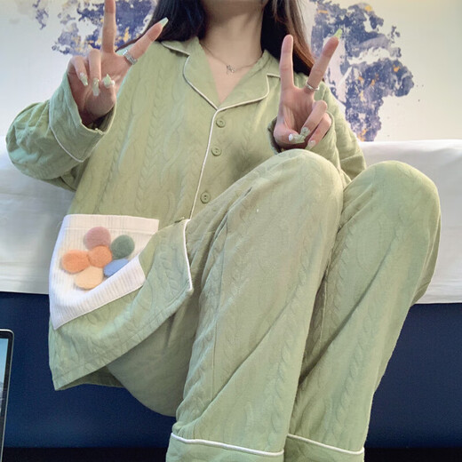 
Sangpu Pajamas Women's Spring and Autumn Long Sleeve Trousers Summer 2025 New Sweet and Cute Autumn and Winter Home Suit Set 427@ M :[75-100Jin[Jin equals 0.5 kg]]