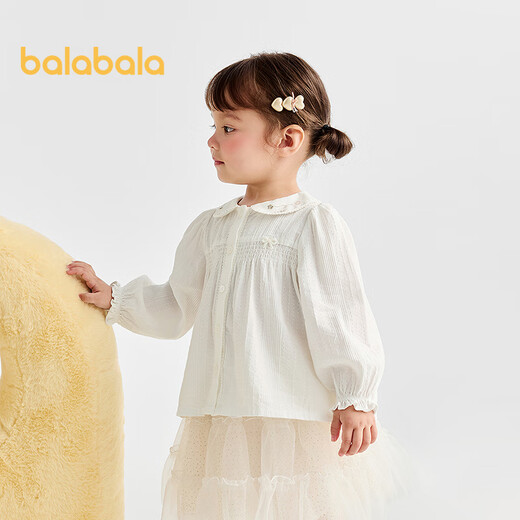 Balabala baby shirt sweet A-shaped girls long-sleeved top 2025 autumn clothing same style in shopping mall 201325102003