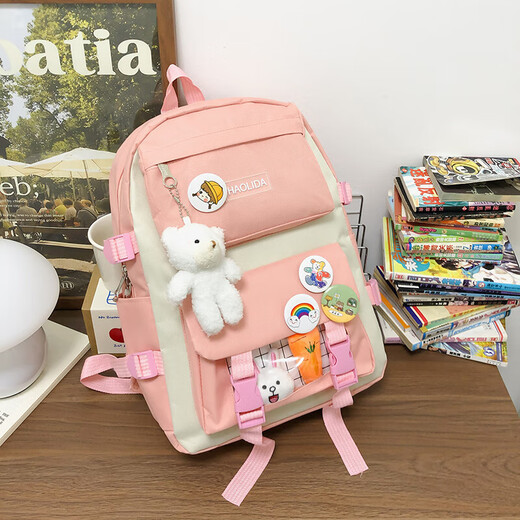 2025 Neue Schoolbag für Frauen Ins Koreanische Version Vielseitige Junior High School -Schüler Rucksack für Girls Elementary Schools Pink Pink