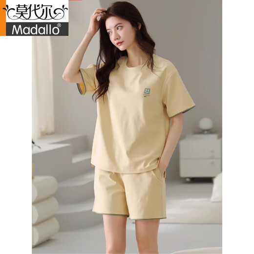莫代尔睡衣女2025夏季新疆棉短袖短裤简约休闲棉质薄款家居服套装可外穿 Z9859 XL 建议120-140斤