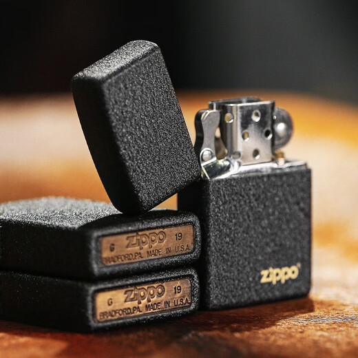 ZIPPO EDGE2025年新款打火机芝宝防风煤油火机黑裂漆236男士生日个性定制礼 单机经典标志TC9901LQ