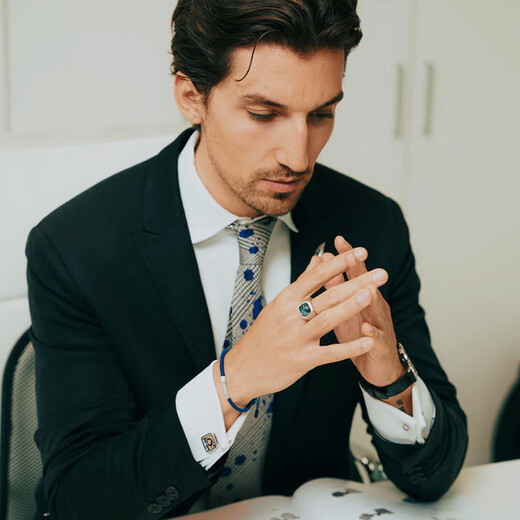 TATEOSSIAN British Tateossian men's shirt cufflinks square gear French cuff buttons high-end light luxury holiday gift new black gear cufflinks