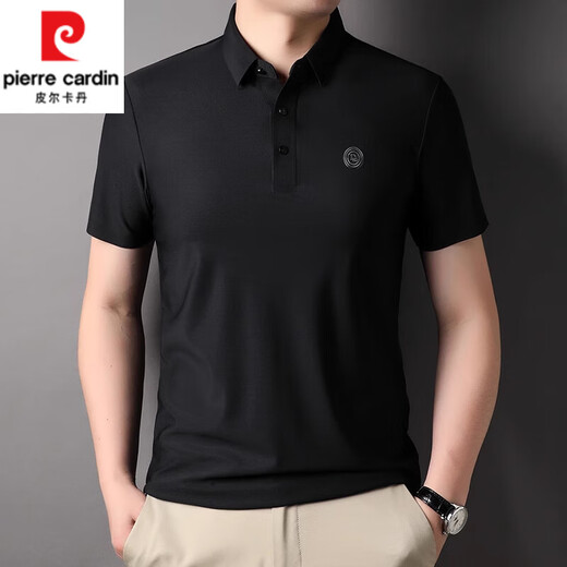 皮尔卡丹（pierre cardin）冰丝短袖T恤男士夏季新款高端翻领商务休闲薄款POLO衫体恤上衣男 天蓝色1 EYY   1421 M 165