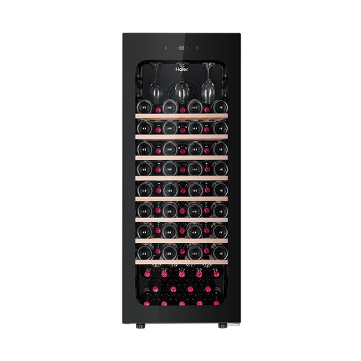 Haier 196 liter 84 bottles household uniform temperature and humidity controlled wine cabinet living room office wine refrigerated wine cabinet WS084WGHHSD1 trade-in