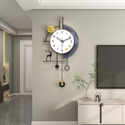 Jiujiuda living room wall clock light luxury high-end atmosphere 2025 high-end wall watch modern simple personality creative clock wall hanging