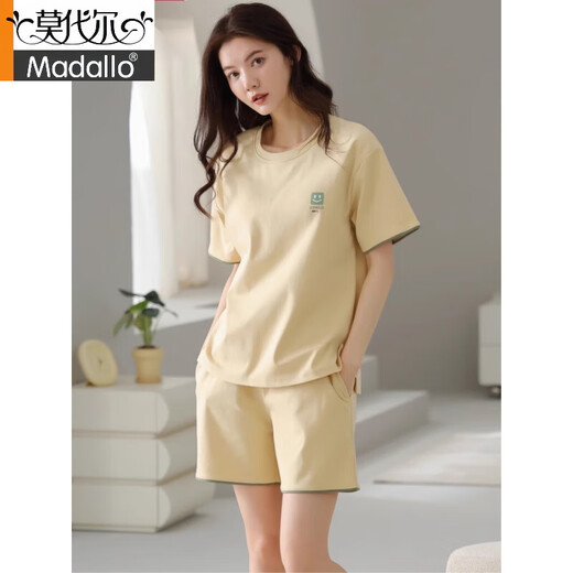 莫代尔睡衣女2025夏季新疆棉短袖短裤简约休闲棉质薄款家居服套装可外穿 Z9859 XL 建议120-140斤