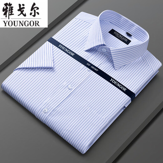 Yager Pure Cotton Kurzärmel-Hemd für Männer mittleren Alters 2025 High-End-Geschäfte Freier Bügeln.