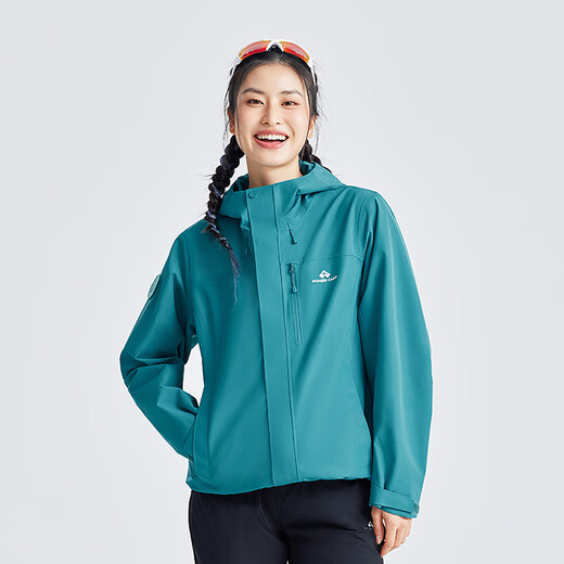 拓路者青鸟冲锋衣女硬壳户外防风防水透气小个子单层登山服连帽外套旅游
