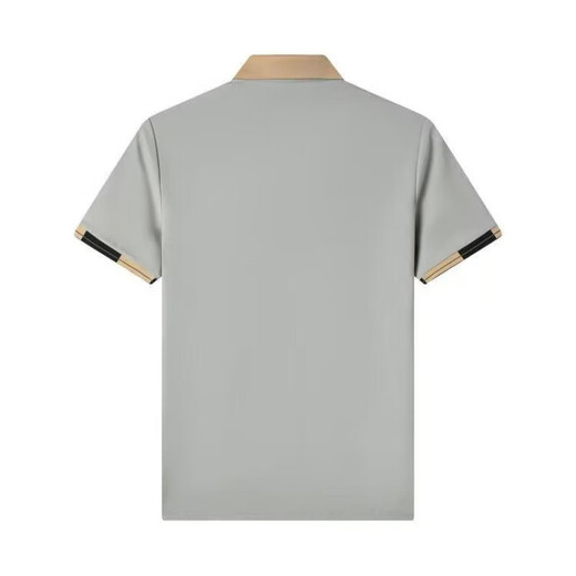 Homlean夏季男士纯色翻领Polo衫休闲透气短袖条纹设计感工作服百 LePCM-688黑色 XL