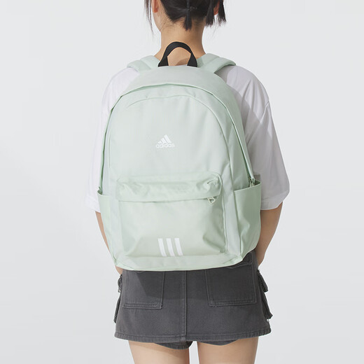 Adidas rucksack Männer und Frauen Tasche 25 neue Sport- und Freizeittasche Schwarz Einfacher Reisen -Rucksack Schoolbag KC9896/Light Mint Green 15 cm x 36 cm x 44 cm