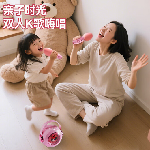 Disney Wireless Karyoke Microphone and Audio Integrated Children's Microphone Bluetooth haut-haut-parleur et fille de jouet de jouet en poudre cadeau d'anniversaire