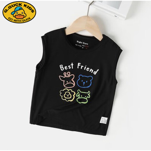 T-shirt sans manches modal G.DuckKids pour garçons Small Vest d'été Vêtements pour enfants Tendance des enfants minces enfants U13588 blanc 110 cm