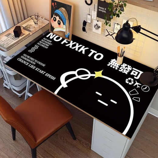 筏芯皮革鼠标垫创意超大号打工人文字桌垫女生励志电脑键盘垫办公室办 ZDA皮革-打工人文字B3523 160*50cm