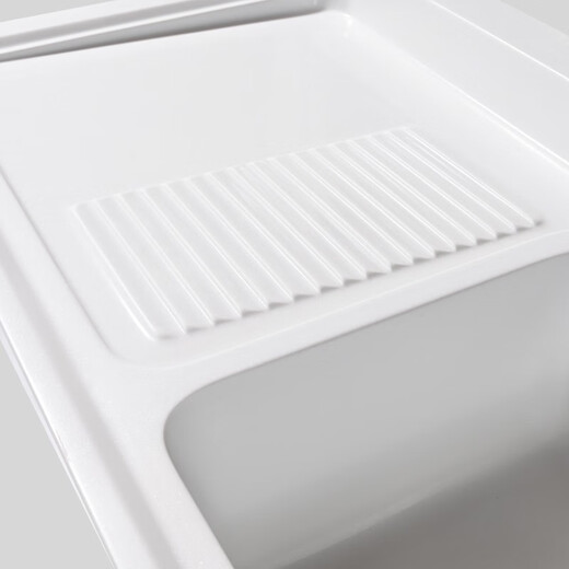 
JOMOO 2025 new balcony quartz stone washing basin drum washing machine cabinet integrated basin laundry sink with washboard 13565 left basin