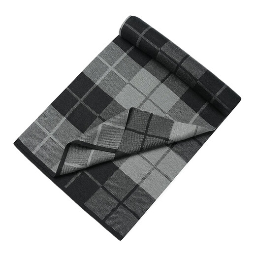 TUTORGOOSE Korean version high-end men's scarf winter Korean version trendy versatile simple wool scarf birthday gift gift box 9961-dark and light gray