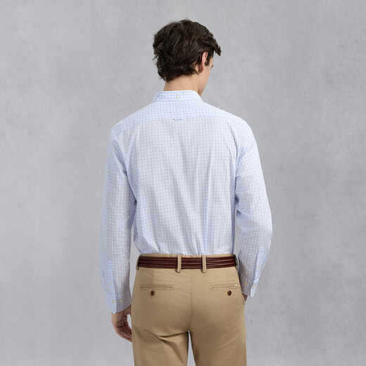 Gant / Gantt [style asiatique] chemise de trajet en coton pur masculin vert chemise à manches longues à manches longues à carreaux
