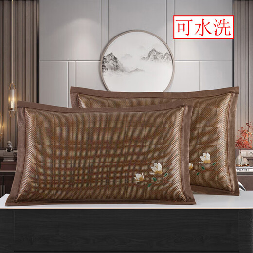 Der gleiche Stil Sommereiseisenkissen für die gesamte Baumwoll-Ära, doppelseitige kühle Mattenkissen-Hülle für den Sommer Cool Piercing Core für Erwachsene, Ice Vine 679-Coffee-Kissen (ein Paar) kann gewaschen werden