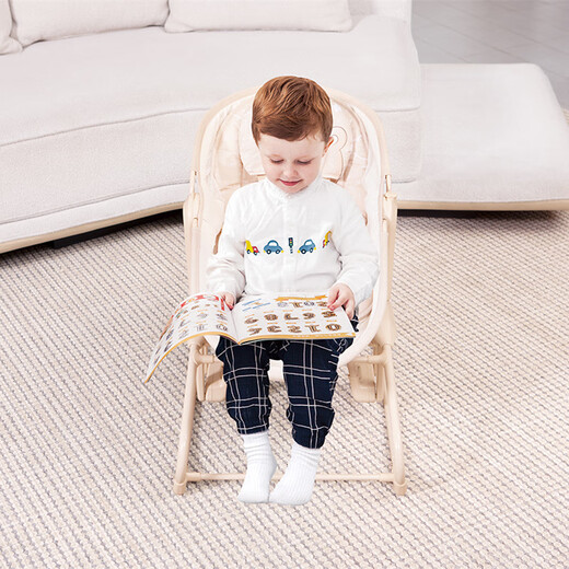 Mestrom überredet das Baby zum Schlafen mit Neugeborenen Baby Elektro -Schaukelstuhl Kleinkind Schaukelbett Cradle Bett Baby Schaukelstuhl kann flach sitzen Khaki 9855