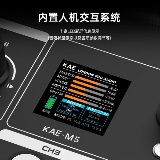 KAEM5 musical instrument singing audio guitar electric blowpipe saxophone outdoor karaoke road show live broadcast high-power Bluetooth speaker M5 black tiger head rated 220W