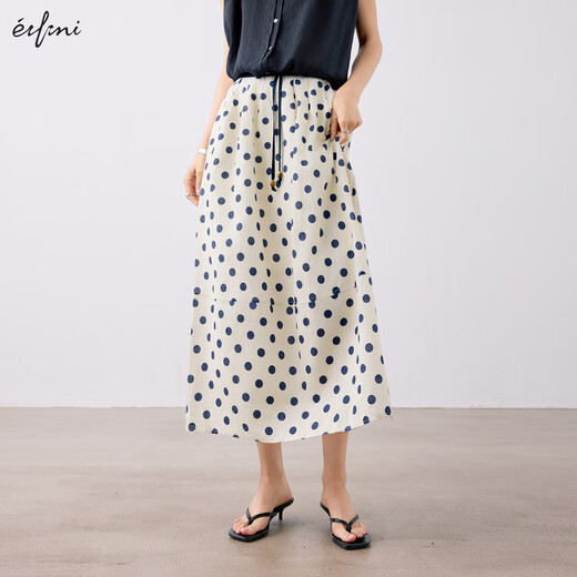 Eifli (Eifini) Eifli Polka Dot-Rock für Frauen Sommerfarbe Taille A-Line