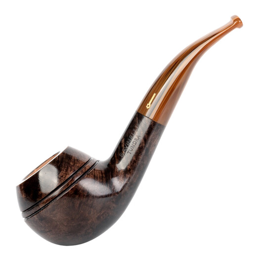 SAVINELLI imported handmade heather pipe traditional 673 collection, large solid wood curved pipe men's gift [Tundra 673 type with double waistline]