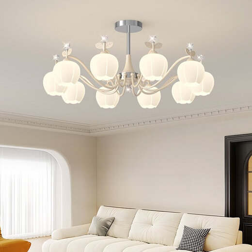 Living room chandeliers simple butter style 2025 designer new lamps and full-house package combination lamps CX-967-6 head + 85cm + 54w wall control + three-color light