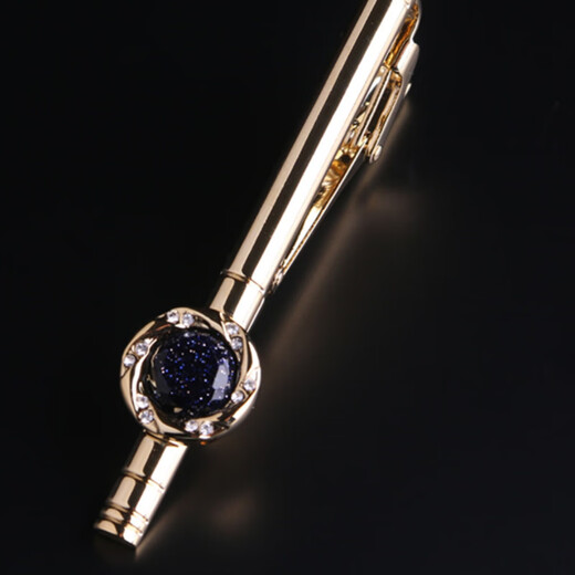 Lieshang French shirt trendy starry sky cufflinks and tie clip for men and women light luxury business French shirt cuff nails holiday customization suit vast starry sky stone cufflinks and tie clip gold