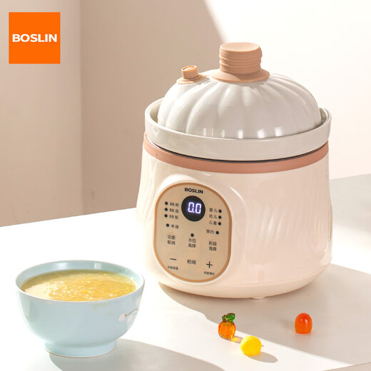 Bosling multifunctional micro-pressure baby food supplement pot, fully automatic porridge, rice cooker, rice oil, baby ceramic electric stew pot, off-white 1.2L four-stage feeding - upgraded micro-pressure rice oil model