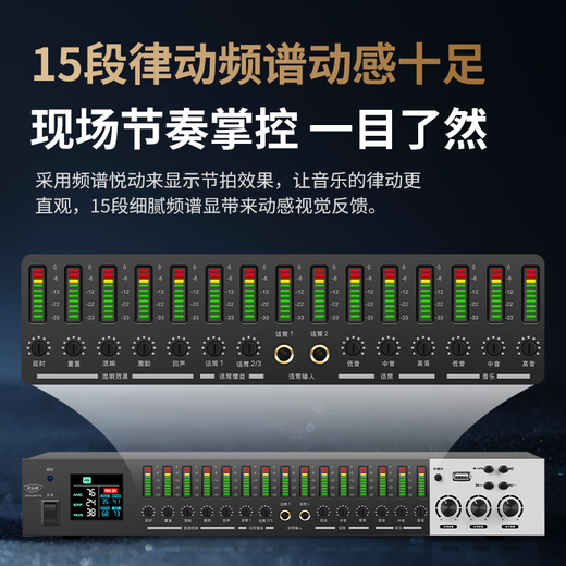 Melody DSP6300Pro digital effector, professional pre-amplifier audio processor, karaoke reverberator microphone, anti-howling vocal modification and beautification, professional sound system DSP6300 Pro luxury upgraded version with cable