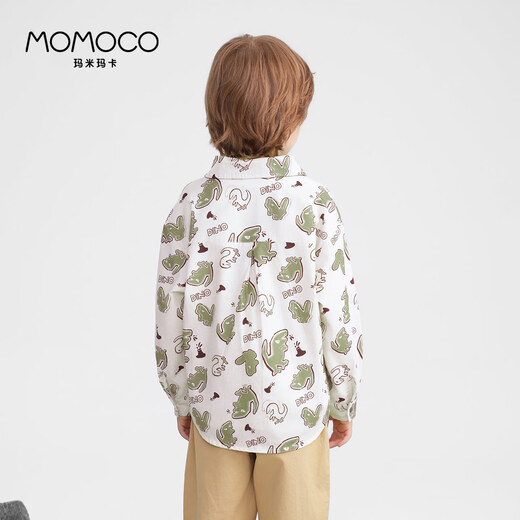 Mami Maka (MOMOCO) children's clothing boys' shirts 2025 autumn style children's pure cotton trendy fashion shirts 007 full print 110