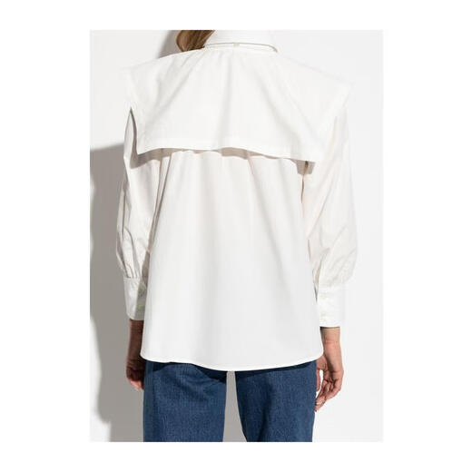 A.P.C.女士可拆卸宽领棉质长袖针织衫毛衣 白色 均码 |EU-38